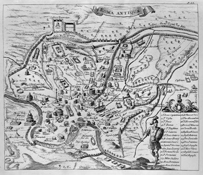 Map of Ancient Rome by English School